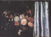 SPELT, Adrian van der Flower Still Life with Curtain (mk14) Spain oil painting reproduction